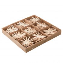 daiktų Tradiciniai šiaudiniai kalėdinės eglutės papuošalai šventiniam dekoravimui