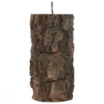 Stulpinės žvakės medžio kamieno dekoratyvinė žvakė ruda 130/65mm 1vnt