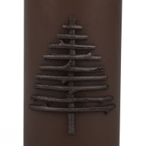 Kalėdinė žvakė Kalėdinė tamsiai ruda 150/70mm