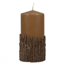 daiktų Stulpo žvakių šakos dekoro žvakė ruda karamelė 150/70mm 1vnt
