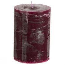 daiktų Stulpinės žvakės Bordo spalvos žvakės vienspalvės 70x100mm 4 vnt
