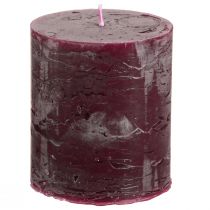 daiktų Stulpinės žvakės bordo spalvos žvakės vienspalvės 70×80mm 4 vnt