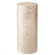 daiktų Stulpinės žvakės vienspalvio šviesaus aukso 85×200mm 2 vnt