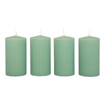 daiktų Stulpinės žvakės Žvakės su smaragdais grioveliais 70/130mm 4 vnt