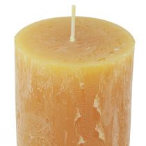 daiktų Stulpinės žvakės Kaimiškos vienspalvės Advento žvakės geltonos 70/110mm 4vnt.