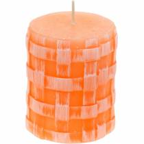 Stulpinės žvakės Rustic Orange 80/65 žvakės kaimiškos vaško žvakės 2vnt