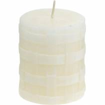 daiktų Stulpinės žvakės Balta Rustic 80/65 Rustic žvakė 2vnt