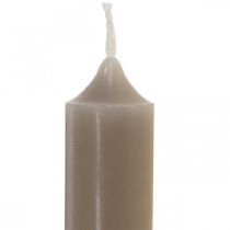 Stulpinės žvakės pilkos trumpos žvakės Ø2,2cm H11cm 6vnt
