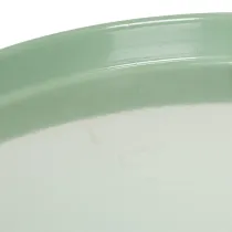 daiktų Apvali žalia dekoratyvinė lėkštė ant stovo stalo dekoravimui, 30 cm
