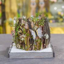 daiktų Padėklas medinis kvadratinis pilkas, balta stalo apdaila Shabby Chic 24,5×24,5cm