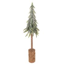 daiktų Dirbtinė eglė, apledėjusi, su mediniu pagrindu, žiemos dekoracija, 60 cm