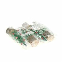 daiktų Kalėdų eglutė žaliai apsnigta Ø6cm H20cm 4vnt