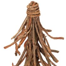 daiktų Kalėdų eglutė iš gluosnio šakų ant medinio pagrindo, 48 cm