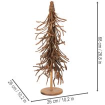 daiktų Dekoratyvinė eglutė iš gluosnio šakų ant medinio pagrindo, 68 cm