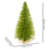 daiktų Dirbtinė Kalėdų eglutė su mediniu pagrindu, maža, 16 cm, 6 dalys