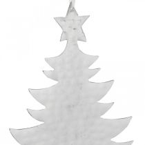 Kalėdų eglutės pakabukas, Advento puošmena, metalinis papuošalas Kalėdoms, sidabras 20,5 × 15,5 cm
