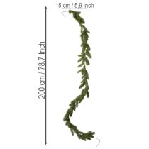 daiktų Dirbtinės žalios eglės girlianda šventinei dekoracijai, 200 cm
