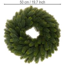 daiktų Dirbtinis eglės šakų vainikas, žalias, apvalus, 50 cm