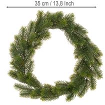 daiktų Dirbtinis eglės žalumo vainikas durų dekoracijai, 35 cm