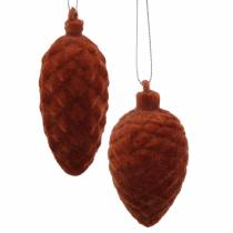 daiktų Dekoratyviniai kūgiai flokuoti Rooibos 9,5cm/8cm 12 vnt