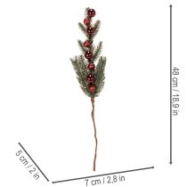 daiktų Dirbtinė eglės šakelė su kalėdiniais žaisliukais, 48 cm, 2 vnt.