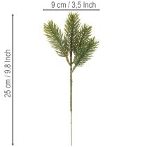 daiktų Dirbtinė žalia eglės šaka žiemos dekoracijoms, 25 cm, 24 vnt.