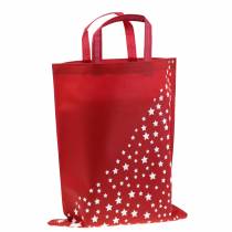 Krepšys raudonas su žvaigždutėmis 38cm x 46cm 24vnt