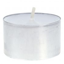 Arbatinės žvakutės 75vnt baltos aliuminio dubenėlyje, degimo laikas 8 val