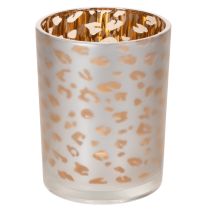daiktų Stiklinė žvakutė su leopardo raštu, 12 cm