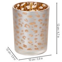 daiktų Stiklinė žvakutė su leopardo raštu, 12 cm