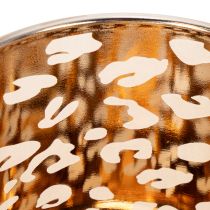 daiktų Stiklinė žvakutė su leopardo raštu, dviejų spalvų, 8 cm