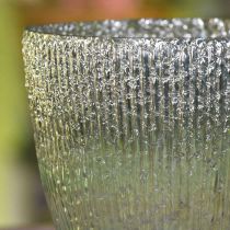 Žvakių stiklo žibintuvėlis mėlynai žalias stalo dekoravimo stiklas Ø21cm H21,5cm