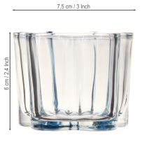 daiktų Arbatinės žvakutės, stiklinės gėlės, mėlynos, Ø7,5 cm, aukštis 6 cm, 6 vnt.