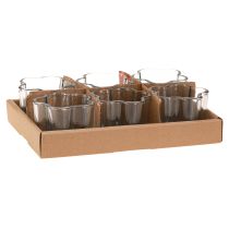 daiktų Arbatinės žvakutės, stiklinės gėlės, mėlynos, Ø7,5 cm, aukštis 6 cm, 6 vnt.