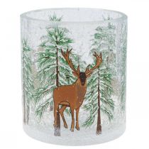 daiktų Žibintuvėlio stiklas Christmas Crackle arbatinės žvakidės stiklas H10cm
