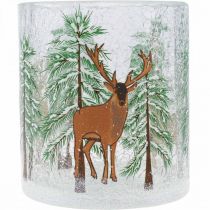 daiktų Žibintuvėlio stiklas Christmas Crackle arbatinės žvakidės stiklas H10cm