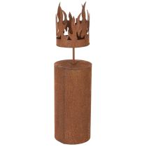 daiktų Metalinė žvakės formos žvakidė su rūdžių efektu, H 36 cm
