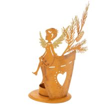 daiktų Kalėdinė žvakučių laikiklis, angelo dekoracija, rūdžių spalvos, Ø8cm, aukštis18cm