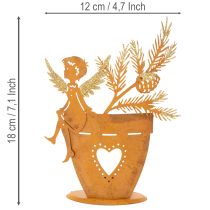 daiktų Kalėdinė žvakučių laikiklis, angelo dekoracija, rūdžių spalvos, Ø8cm, aukštis18cm