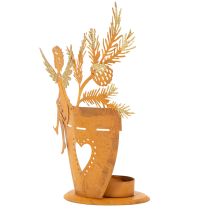 daiktų Kalėdinė žvakučių laikiklis, angelo dekoracija, rūdžių spalvos, Ø8cm, aukštis18cm
