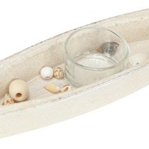 daiktų Arbatinių žvakių laikiklis jūrinė arbatinė valtis, medinė asorti 31×6,5 cm 2vnt