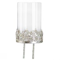 daiktų Žvakės laikiklis su stiklu, skirtas prijungti vintažinio sidabro Ø5,5cm H8cm 4vnt.