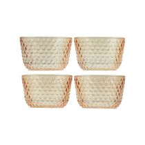 daiktų Žibintuvėlis stiklinis žibintas retro oranžinis Ø8cm H5cm 4vnt
