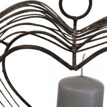 Arbatinės lemputės laikiklis metalinis pakabinamas dekoravimas rūdžių dekoravimo širdelė 22×7×20cm