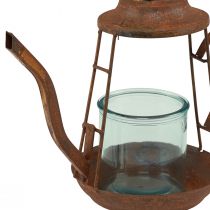 daiktų Žvakės laikiklis rūdžių stiklo žibintuvėlis arbatinukas Ø13cm H22cm