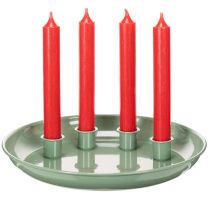 daiktų Žvakidė Advento vainikas žalias su keturiomis žvakidėmis 24 cm
