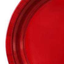 Dekoratyvinė plokštelė iš metalo raudonos spalvos su glazūros efektu Ø30cm
