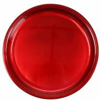 Dekoratyvinė lėkštė iš metalo raudonos spalvos su glazūros efektu Ø50cm