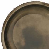 Dekoratyvinė lėkštė iš metalinės bronzos su glazūros efektu Ø23,5cm