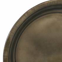 Dekoratyvinė lėkštė iš metalinės bronzos su glazūros efektu Ø30cm